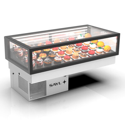 Vitrina Expositora Refrigerada para Pastelería Integra Drop-In Cristal Recto 1200x600x265h mm DP-120-20 Sayl