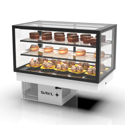 Vitrina Expositora Refrigerada para Pastelería Integra Drop-In Cristal Recto 2 Estantes 1000x600x515h mm DP-100-50 Sayl