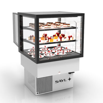 Vitrina Expositora Refrigerada para Pastelería Integra Drop-In Cristal Recto 2 Estantes 600x600x515h mm DP-60-50G Sayl