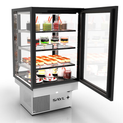 Vitrina Expositora Refrigerada para Pastelería Integra Drop-In Cristal Recto 3 Estantes 600x600x815h mm DP-60-80A Sayl