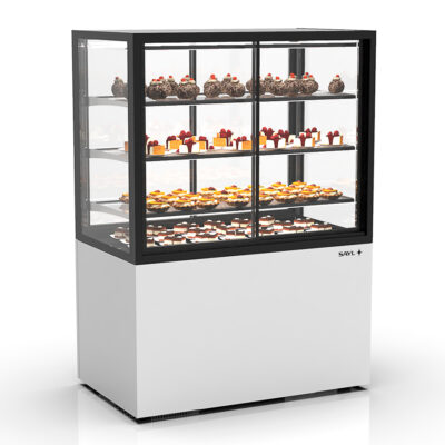 Vitrina Expositora Refrigerada para Pastelería Integra con Base Crista Recto 3 Estantes IN100/80-140A Sayl