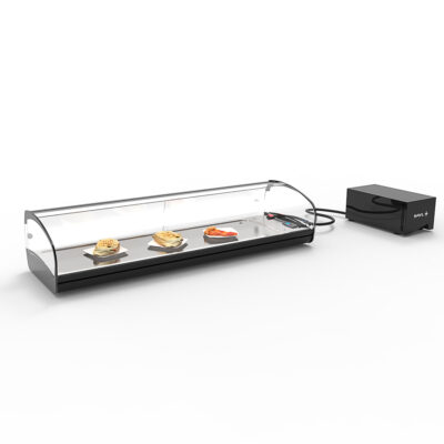 Vitrina Expositora Refrigerada para Tapas Cristal Curvo Grupo Remoto Sobremesa Gama SHARK 1190x395x270h mm SK6GRP Sayl