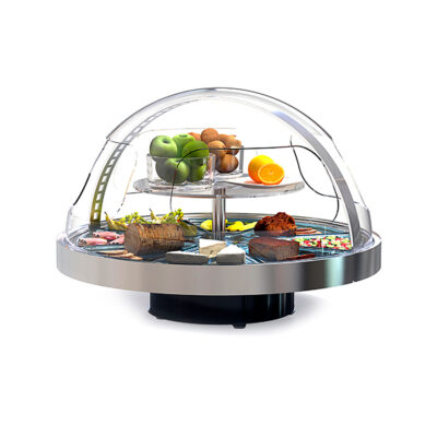 Vitrina Refrigerada Circular 360º 1 Estante Cristal Curvo 950x950x750h mm BUF360 Sayl