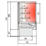 Semi Mural Caliente Calor Seco 3 Estantes 2 Puertas Correderas Serie INSIGNIA VV-HE-R 950x730x1379h mm VV-6HE-9-R Docriluc - Imagen 3