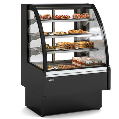 Semi Mural Refrigerada Cristal Curvo 3 Estantes 1 Puerta Corredera Evaporador Ventilado Serie INSIGNIA VVA 950X730x1379h mm VVA-6-9-C Docriluc