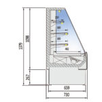 Semi Mural Refrigerado Cristal Recto 3 Estantes Evaporador Ventilado Serie SPECTRE VVAM-MR 1260x730x1379h mm VVAM-6-13-MR Docriluc - Imagen 3