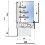 Semi Mural Refrigerado 3 Estantes 2 Puertas Correderas Evaporador Ventilado Serie INSIGNIA VV-R 950x730x1379h mm VV-6-9-R Docriluc - Imagen 3
