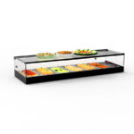 Vitrina Expositora Caliente Baño María para Tapas 6 Bandejas GN 1/3 X 40 Cristal Recto Sobremesa Gama LOGIC 1190x395x225h mm CLO6BL Sayl