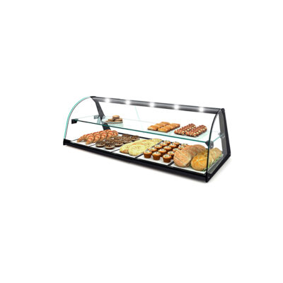 Vitrina Expositora Neutra para Pastelería Cristal Curvo 840x380x290h mm E24L Sayl