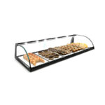 Vitrina Expositora Neutra para Pastelería Cristal Curvo Sobremesa 840x380x170h mm E4L Sayl