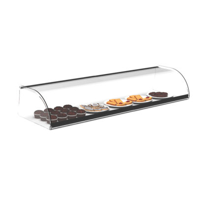 Vitrina Expositora Neutra para Pastelería Cristal Curvo Sobremesa Gama SYMPLY 1190x380x170h mm ES6 Sayl