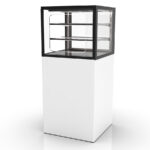 Vitrina Expositora Neutra para Pastelería Integra con Base Cristal Recto 2 Estantes 600x600x1400h mm IN60/50-140NG Sayl