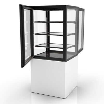 Vitrina Expositora Neutra para Pastelería Integra con Base Cristal Recto 3 Estantes 600x600x1400h mm IN60/80-140NA Sayl