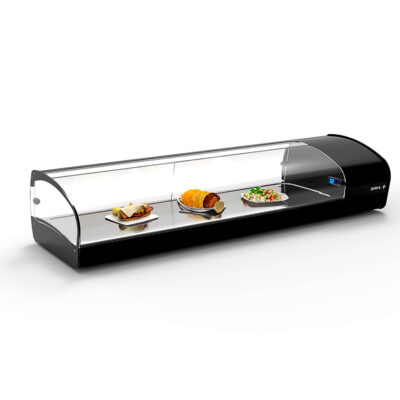 Vitrina Expositora Refrigerada Cuba Plana Cristal Curvo Sobremesa Gama SHARK 1320x395x270h mm SK6P Sayl