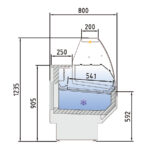 Vitrina Expositora Refrigerada con Reserva para Carnicería y Charcutería Cristal Curvo Evaporador Estático Serie NERIA VED-8-C 1025x800x1235h mm VED-8-10-C Docriluc - Imagen 3
