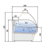 Vitrina Expositora Refrigerada con Reserva para Carnicería y Charcutería Cristal Curvo Evaporador Ventilado Serie VESPER VE-10-C-TF 2465x1080x1235h mm VE-10-25-C-TF Docriluc - Imagen 3