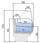 Vitrina Expositora Refrigerada con Reserva para Carnicería y Charcutería Cristal Recto Evaporador Estático Serie NERIA VED-8-R 1265x800x1266h mm VED-8-13-R Docriluc - Imagen 3