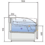 Vitrina Expositora Refrigerada con Reserva para Carnicería y Charcutería Cristal Recto Evaporador Ventilado Serie JUNIPER VEA-10-RC-TF 1985x1100x910h mm VEA-10-20-RC-TF Docriluc - Imagen 3