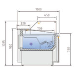 Vitrina Expositora Refrigerada con Reserva para Carnicería y Charcutería Cristal Recto Evaporador Ventilado Serie VALORIAN VEG-10 - 1505x1000x1085h mm VEG-10-15-TF Docriluc - Imagen 3