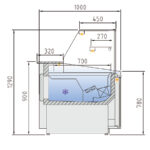 Vitrina Expositora Refrigerada con Reserva para Carnicería y Charcutería Cristal Recto Evaporador Ventilado Serie VALORIAN VEGP-10 - 1985x1000x1290h mm VEGP-10-20-TF Docriluc - Imagen 3