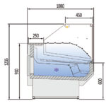 Vitrina Expositora Refrigerada para Carnicería y Charcutería con Reserva Cristal Recto Evaporador Ventilado Serie NERIA VED-10-RR-TF 1265x1080x1235h mm VED-10-13-RR-TF Docriluc - Imagen 3