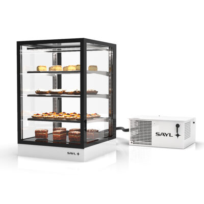 Vitrina Expositora Refrigerada para Pastelería Integra Grupo Remoto Cristal Recto 3 Estantes 600x600x950h mm IN-60-90R Sayl