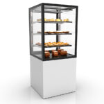 Vitrina Expositora Refrigerada para Pastelería Integra con Base Cristal Curvo 3 Estantes 600x600x1400h mm IN60/80-140 Sayl