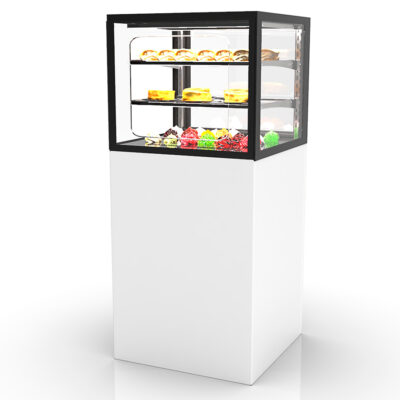 Vitrina Expositora Refrigerada para Pastelería Integra con Base Cristal Recto 2 Estantes 600x600x1400h mm IN60/50-140G Sayl
