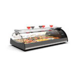 Vitrina Expositora Refrigerada para Tapas Sobremesa Cristal Curvo 3 Bandejas GN 1/1X65 Gama Maxiself 1210x650x320h mm VMX3E Sayl