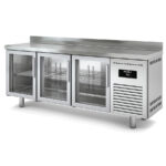 Mesa de Congelación Acero Inoxidable 3 Puertas de Cristal 380 Litros Serie RADIANT 2020x600x850h mm MBCV-200 Docriluc