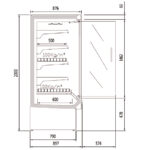 Mural Refrigerado para Carnes 3 Puertas 8 Estantes Evaporador Ventilado Serie CEDAR 1935x897x2000h mm HDG3 18 M1 Docriluc - Imagen 3