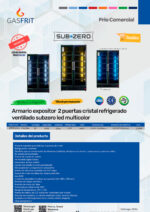Armario Expositor Refrigerado Negro 2 Puertas de Cristal 1200 Litros 10 Estantes 1253x710x2050h mm GF069SUBCO GASFRIT - Imagen 2