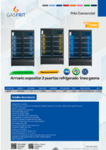 Armario Expositor Refrigerado Negro 2 Puertas de Cristal 1200 Litros 10 Estantes 1290x710x2030h mm GF070 GASFRIT - Imagen 2