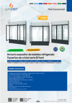 Armario Expositor Refrigerado Negro 3 Puertas de Cristal 1300 Litros 12 Estantes 1500x550x1980h mm 9003 GASFRIT - Imagen 2