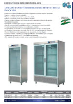 Armario Expositor de Refrigeración Acero Inoxidable 1 Puerta de Cristal 3 Estantes 600 Litros Gama SNACK 693x728x2067h mm ARS-601-PC EUTRON - Imagen 2