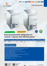 Mesa Refrigerada Acero Inoxidable para Ingredientes 2 Cajones 108 Litros 450x700x875h mm GF803 GASFRIT - Imagen 2