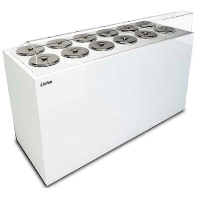 Mostrador de Heladería para Cremas y Granizados 4+4 Cubetas Cristal Recto 1170x700x950h mm ARTICO 4 INFRIMA