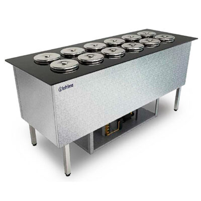 Mostrador de Heladería para Cremas y Granizados 4+4 Cubetas 1170x700x950h mm MODENA 4 INFRIMA