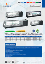 Vitrina para Tapas Refrigerada Sobremesa 7 Cubetas GN 1/3-40 Cristal Recto 1 Estante 1780x395x375h mm GFH129 GASFRIT - Imagen 2