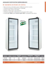 Armario Expositor Refrigerado Blanco 1 Puerta de Cristal 4 Estantes 400 Litros 620x655x1850h mm RV-300DIG EUTRON - Imagen 2