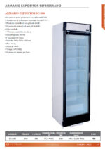 Armario Expositor Refrigerado Blanco 1 Puerta de Cristal 5 Estantes 380 Litros 595x610x1925h mm  SC-380 EUTRON - Imagen 2