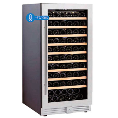Armario Expositor Refrigerado para Vinos 1 Puerta de Cristal 125 Botellas 9 Estantes 600x700x1200h mm CV 12 1T INFRIMA