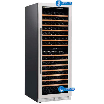 Armario Expositor Refrigerado para Vinos 1 Puerta de Cristal 187 Botellas 14 Estantes 600x700x1800h mm CV 18 2T INFRIMA