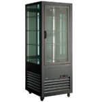 Armario Expositor de Refrigeración para Pastelería de Acero Inoxidable 1 Puerta de Cristal 3 Estantes 400 Litros 700x700x1900h mm Deluxe INFRI