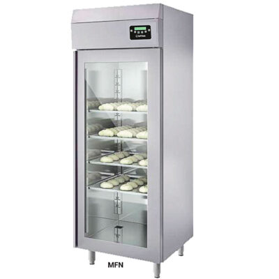 Armario de Fermentación Controlada 1 Puerta de Cristal 700 Litros 5 Bandejas GN 2/1 720x800x2020h mm FERM 72 INFRIMA