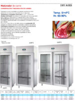 Armario de Maduración de Carne de Acero Inoxidable Gris 1 Puerta de Cristal 2 Estantes 720x800x2020h mm AMP1 INFRIMA