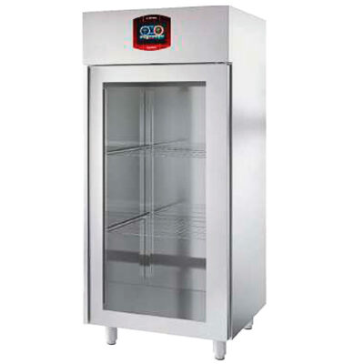 Armario de Maduración de Carne de Acero Inoxidable Gris 1 Puerta de Cristal 2 Estantes 800x1000x2020h mm MT2 INFRIMA
