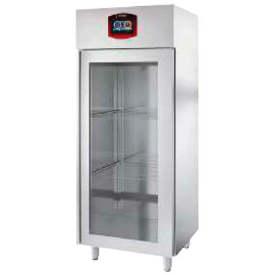 Armario de Maduración de Carne de Acero Inoxidable Gris 1 Puerta de Cristal 4 Estantes 720x800x2020h mm MT1 INFRIMA