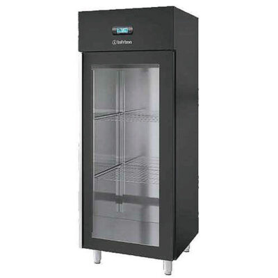 Armario de Maduración de Carne de Acero Inoxidable Negro 1 Puerta de Cristal 2 Estantes 720x800x2020h mm BLK1 INFRIMA