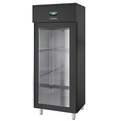 Armario de Maduración de Carne de Acero Inoxidable Negro 1 Puerta de Cristal 2 Estantes 800x1000x2020h mm BLK2 INFRIMA
